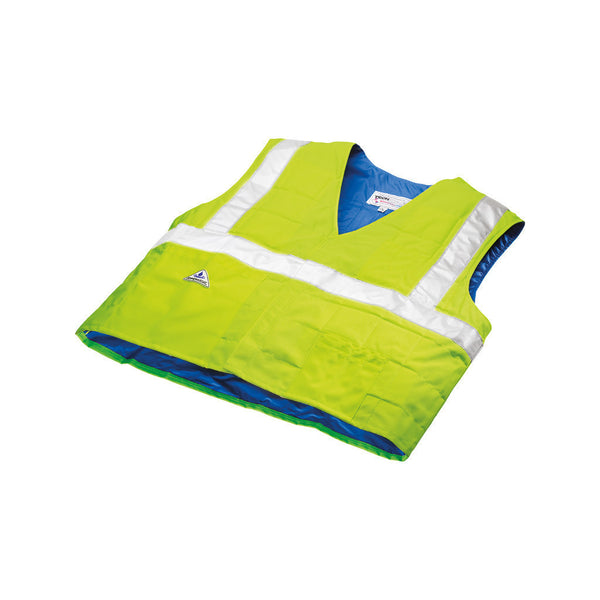 HyperKewl™ Evaporative Cooling Vest - Traffic Safety ANSI Class II Compliant - hi-viz lime